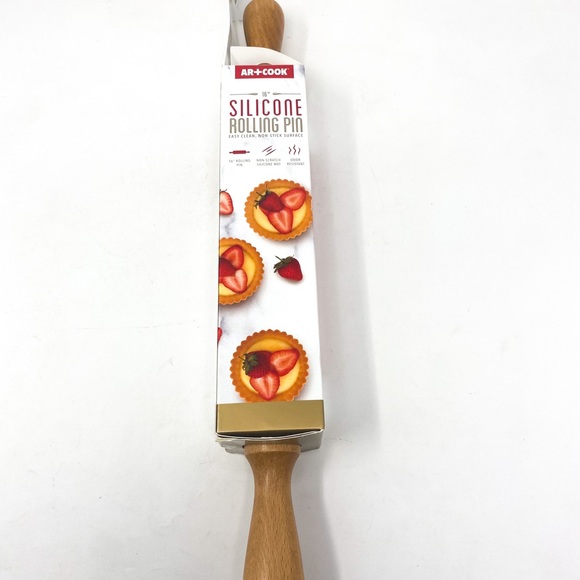 Art & Cook 16” Silicone Roling Pin, Green - Picture 3 of 5